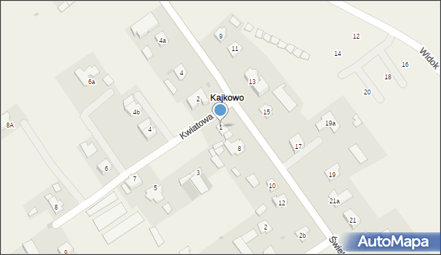 Kajkowo, Kwiatowa, 1, mapa Kajkowo