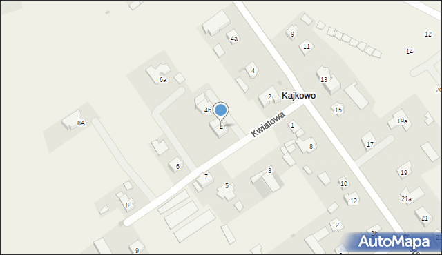 Kajkowo, Kwiatowa, 4, mapa Kajkowo