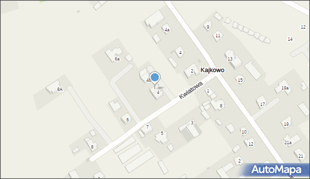 Kajkowo, Kwiatowa, 4a, mapa Kajkowo