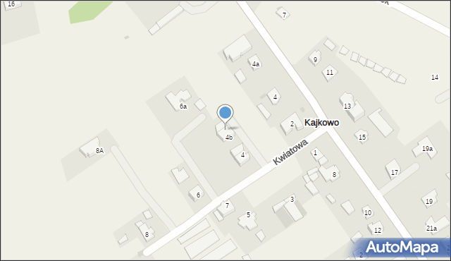 Kajkowo, Kwiatowa, 4c, mapa Kajkowo