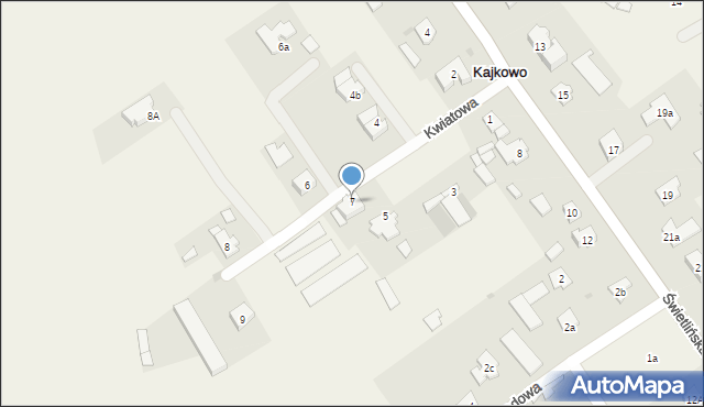 Kajkowo, Kwiatowa, 7, mapa Kajkowo