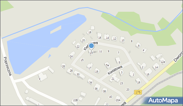 Kalisz Pomorski, Kwiatowa, 13, mapa Kalisz Pomorski