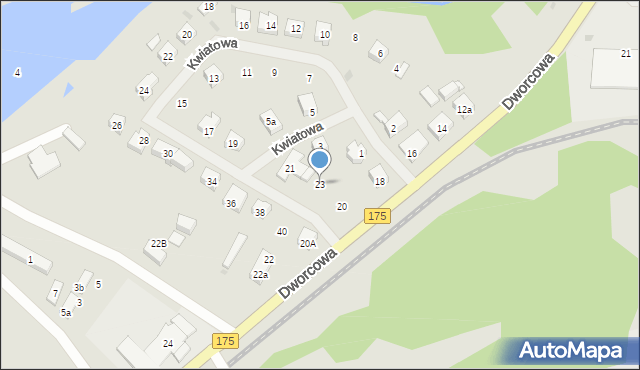 Kalisz Pomorski, Kwiatowa, 23, mapa Kalisz Pomorski