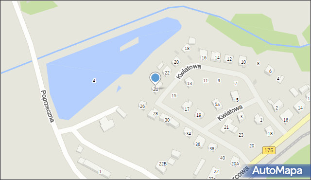 Kalisz Pomorski, Kwiatowa, 24, mapa Kalisz Pomorski