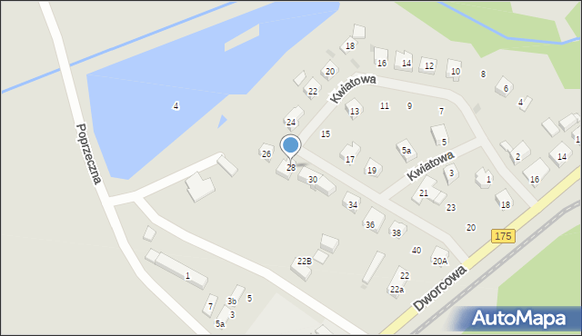 Kalisz Pomorski, Kwiatowa, 28, mapa Kalisz Pomorski