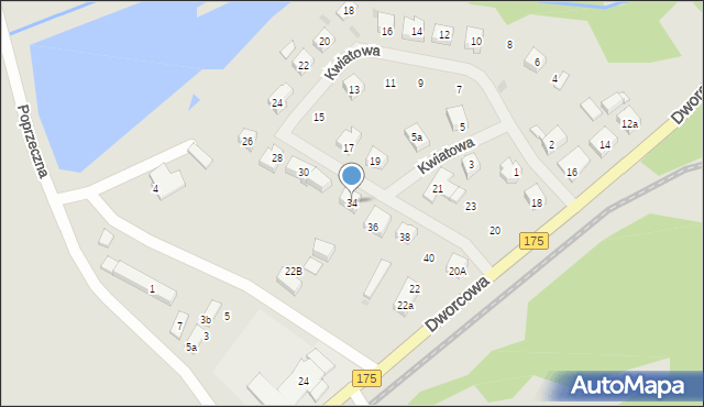 Kalisz Pomorski, Kwiatowa, 34, mapa Kalisz Pomorski