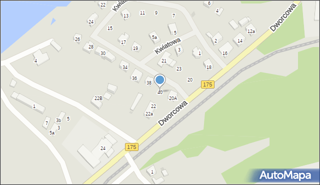 Kalisz Pomorski, Kwiatowa, 40, mapa Kalisz Pomorski