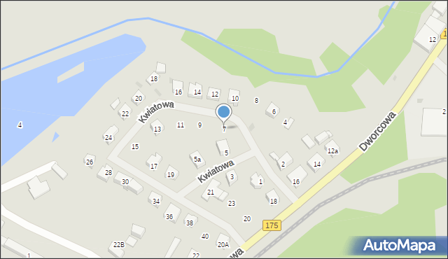 Kalisz Pomorski, Kwiatowa, 7, mapa Kalisz Pomorski