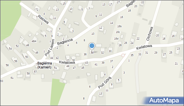 Kamień, Kwiatowa, 34, mapa Kamień