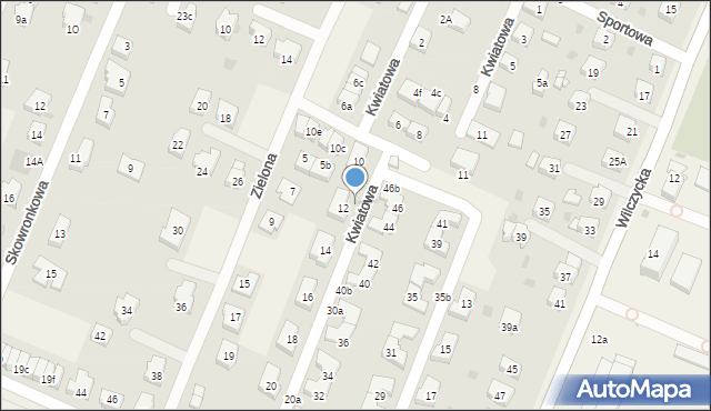 Kiełczów, Kwiatowa, 12a, mapa Kiełczów