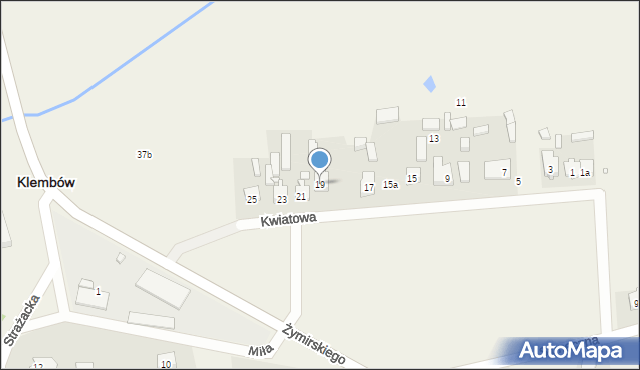 Klembów, Kwiatowa, 19, mapa Klembów