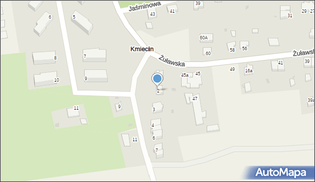 Kmiecin, Kwiatowa, 2, mapa Kmiecin