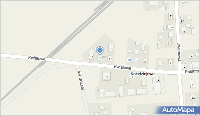 Kołodziejewo, Kwiatowa, 14, mapa Kołodziejewo