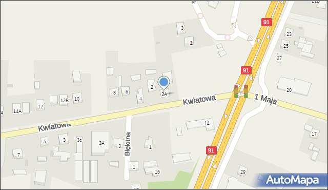 Kolonia Poczesna, Kwiatowa, 2A, mapa Kolonia Poczesna