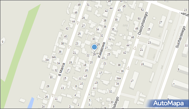 Konstantynów Łódzki, Kwiatowa, 24, mapa Konstantynów Łódzki