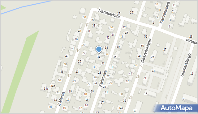 Konstantynów Łódzki, Kwiatowa, 34, mapa Konstantynów Łódzki