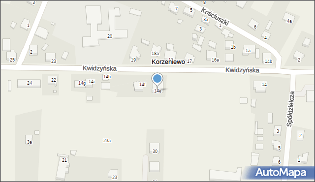 Korzeniewo, Kwidzyńska, 14e, mapa Korzeniewo
