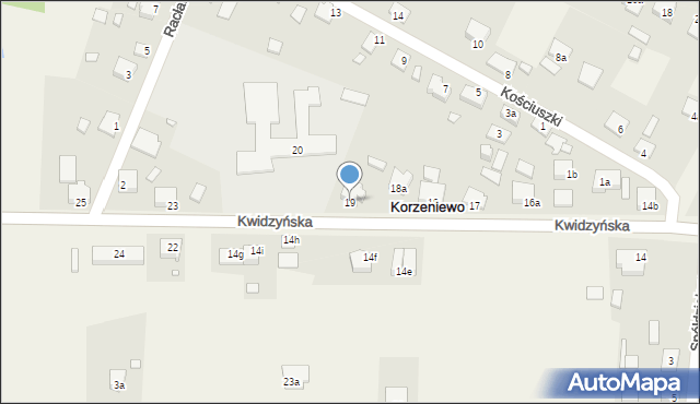 Korzeniewo, Kwidzyńska, 19, mapa Korzeniewo