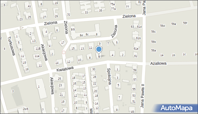 Kostrzyn nad Odrą, Kwiatowa, 6, mapa Kostrzyn nad Odrą