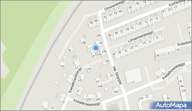 Koszalin, Kwiatkowskiego Eugeniusza, 15a, mapa Koszalina