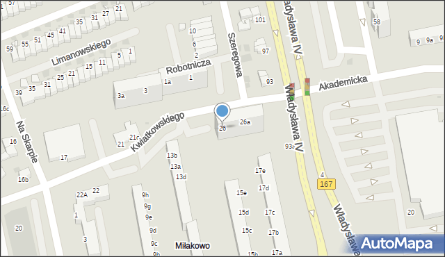 Koszalin, Kwiatkowskiego Eugeniusza, 26, mapa Koszalina