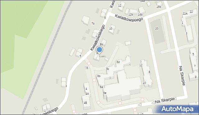 Koszalin, Kwiatkowskiego Eugeniusza, 8a, mapa Koszalina