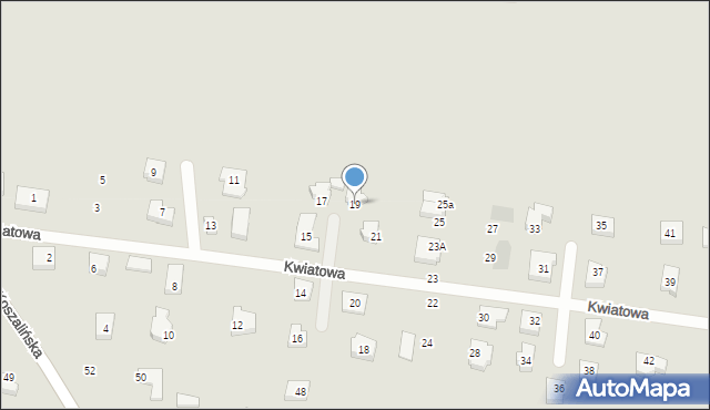 Koszalin, Kwiatowa, 19, mapa Koszalina