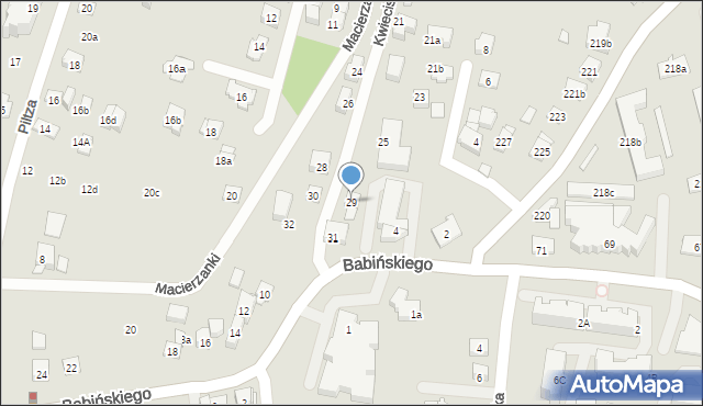 Kraków, Kwiecista, 29, mapa Krakowa