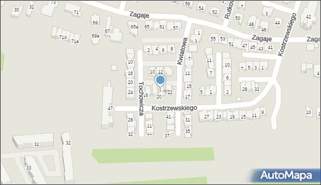 Kraków, Kwiatowa, 24, mapa Krakowa