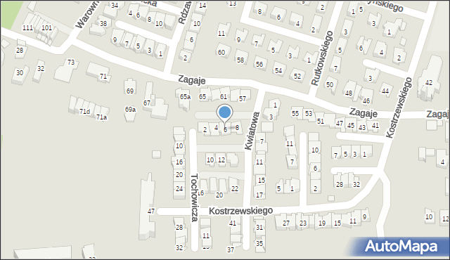 Kraków, Kwiatowa, 6, mapa Krakowa