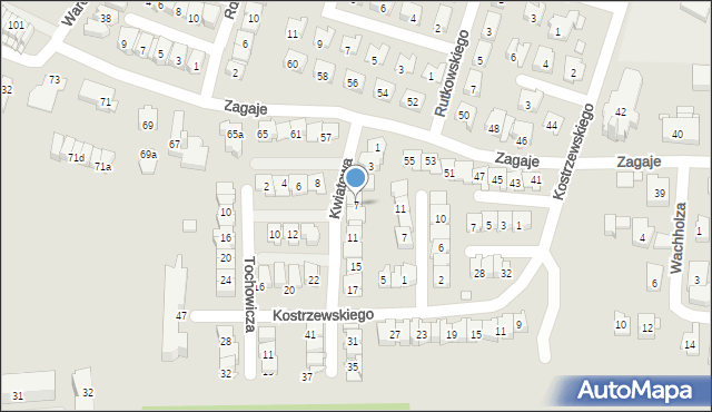 Kraków, Kwiatowa, 7, mapa Krakowa