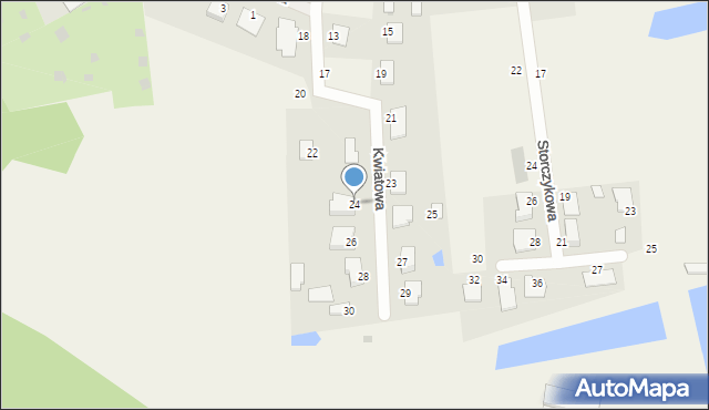 Kruszyn Krajeński, Kwiatowa, 24, mapa Kruszyn Krajeński