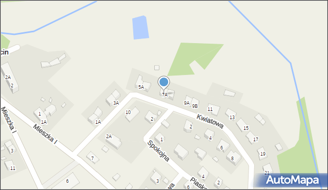 Krzęcin, Kwiatowa, 7A, mapa Krzęcin