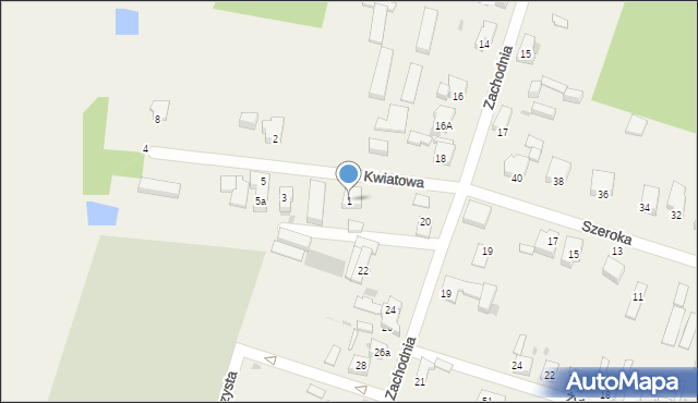 Ksawerów, Kwiatowa, 1, mapa Ksawerów