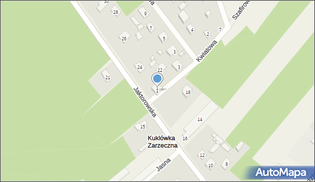 Kuklówka Zarzeczna, Kwiatowa, 1, mapa Kuklówka Zarzeczna