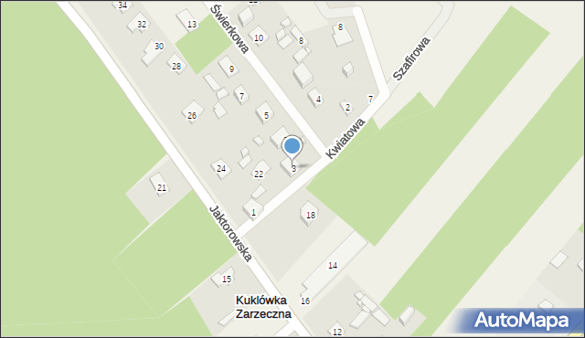 Kuklówka Zarzeczna, Kwiatowa, 3, mapa Kuklówka Zarzeczna