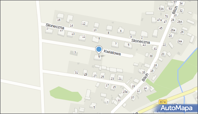 Kurów, Kwiatowa, 5, mapa Kurów