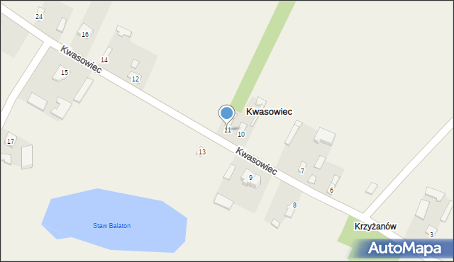 Kwasowiec, Kwasowiec, 11, mapa Kwasowiec