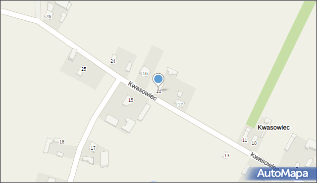 Kwasowiec, Kwasowiec, 14, mapa Kwasowiec