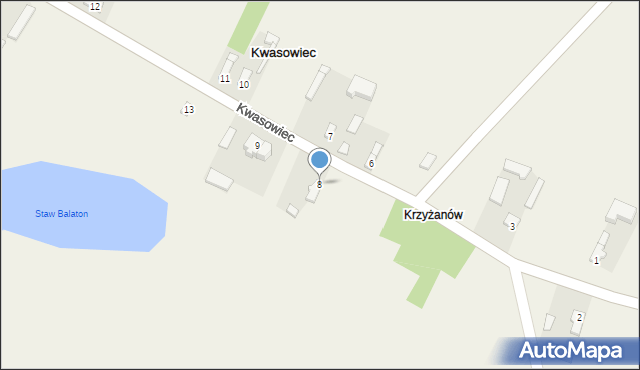 Kwasowiec, Kwasowiec, 8, mapa Kwasowiec