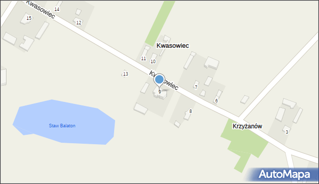 Kwasowiec, Kwasowiec, 9, mapa Kwasowiec