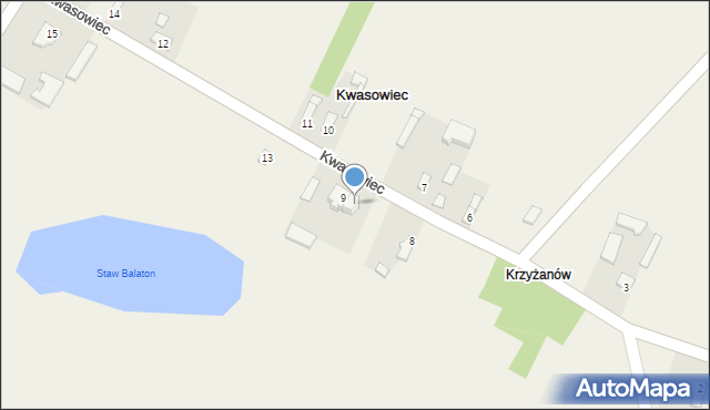 Kwasowiec, Kwasowiec, 9a, mapa Kwasowiec