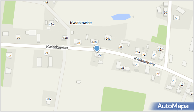 Kwiatkowice, Kwiatkowice, 27A, mapa Kwiatkowice