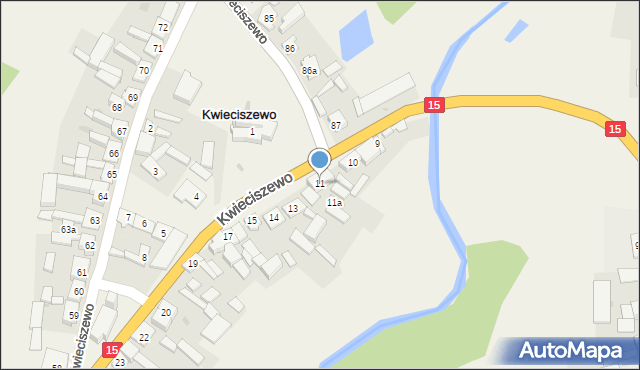 Kwieciszewo, Kwieciszewo, 11, mapa Kwieciszewo