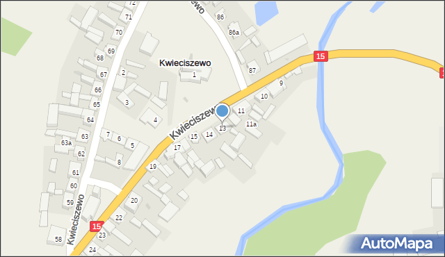 Kwieciszewo, Kwieciszewo, 13, mapa Kwieciszewo