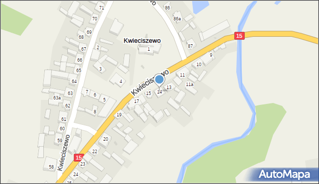 Kwieciszewo, Kwieciszewo, 14, mapa Kwieciszewo