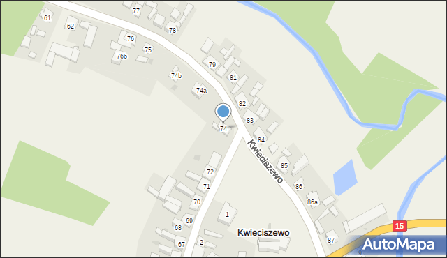 Kwieciszewo, Kwieciszewo, 74, mapa Kwieciszewo