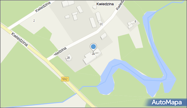 Kwiedzina, Kwiedzina, 2a, mapa Kwiedzina