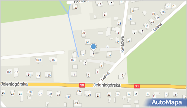 Łagów, Kwiatowa, 5, mapa Łagów