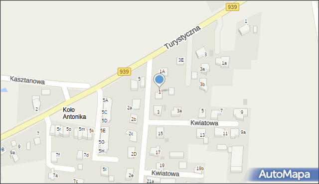 Łąka, Kwiatowa, 1, mapa Łąka